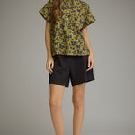 Cheetah Print Blouse Olive - Chatsworth Boutique