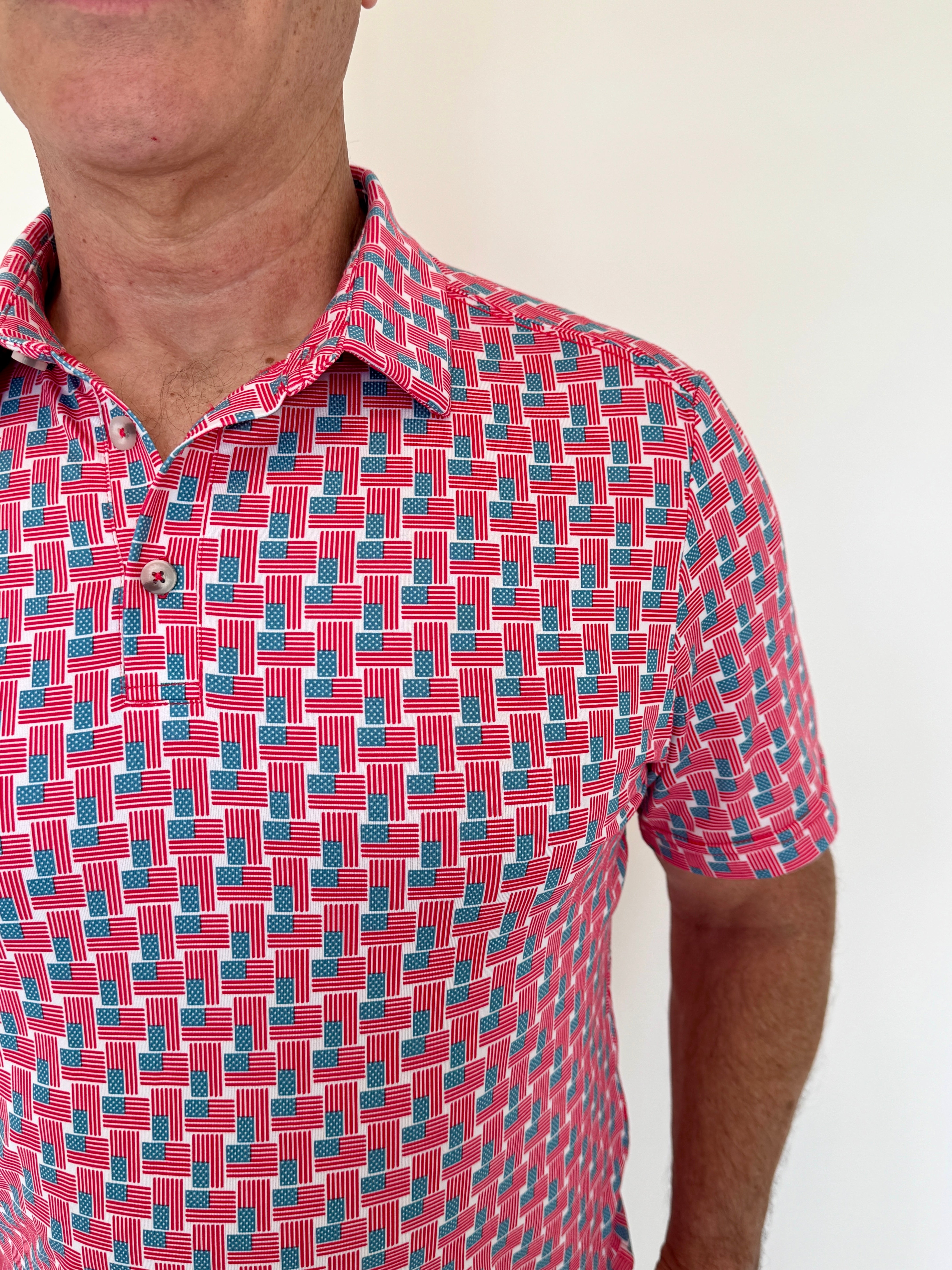 Perf. Polo American Flag