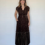 Velvet Lace Maxi Dress - Ciebon