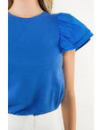 Ruffle Layered Flutter Sleeve Top