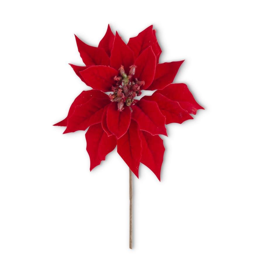 9 in. Red Poinsettia Pick - Chatsworth Boutique