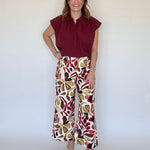Liv Blouse, Garnet, Side View - LaRoque