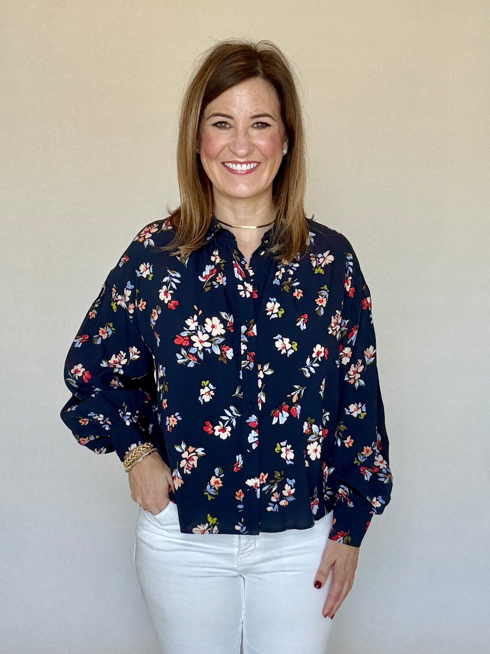 Gracen Top, Midnight Bloom - LaRoque