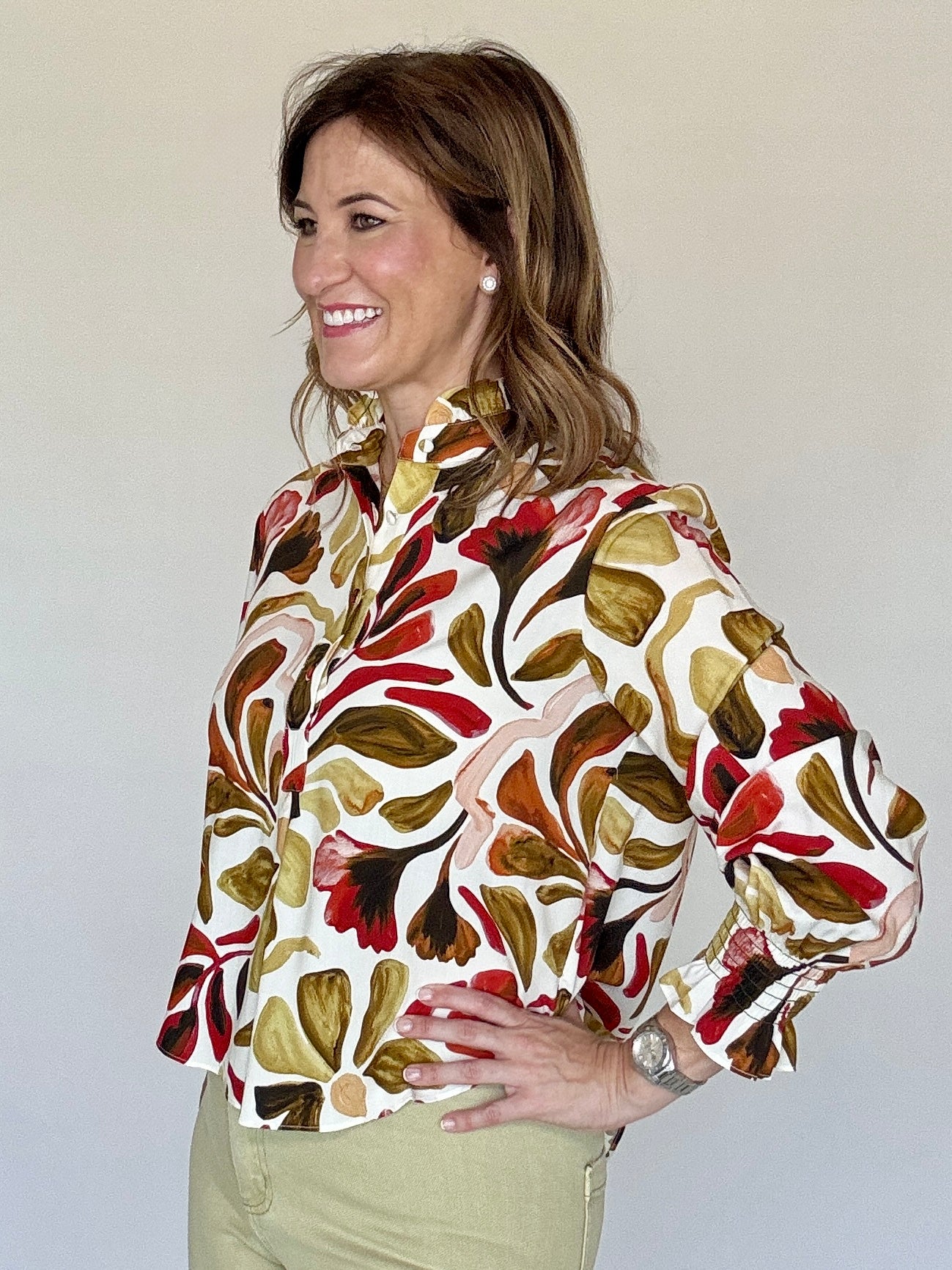 Gigi Blouse, Fall Palette, Side View - LaRoque