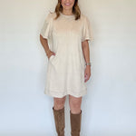 Suede Short Sleeve Dress - THML