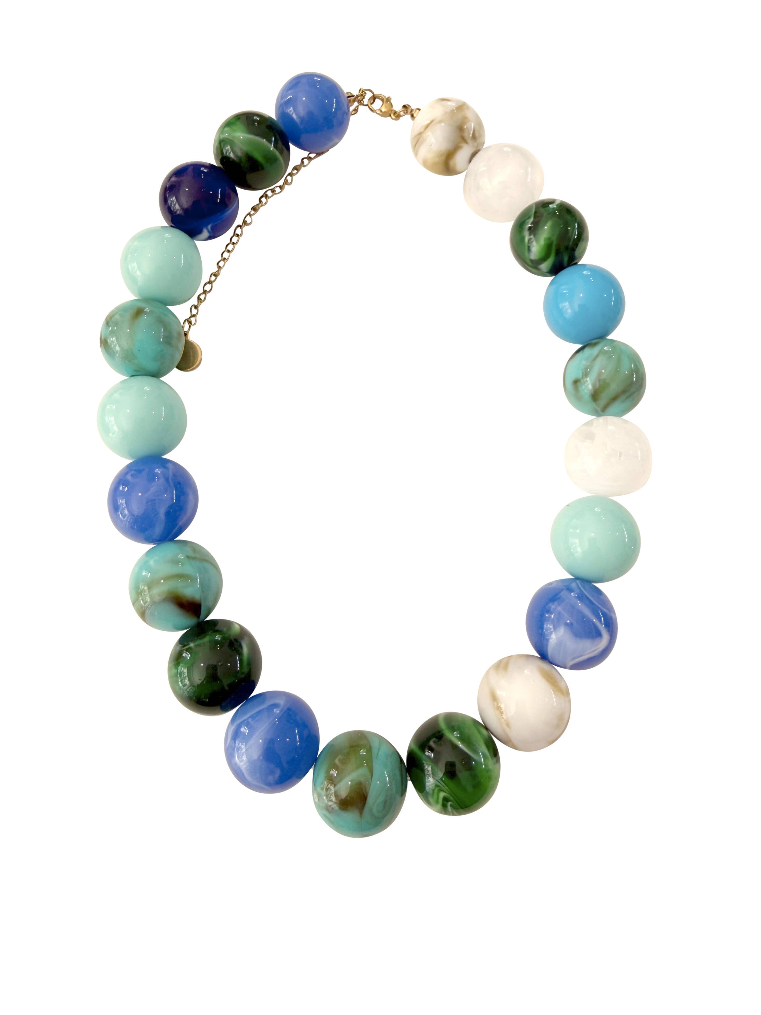 Multicolored beaded bracelet on a white background