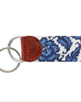 Blue Toile Embroidered Key Fob - Chatsworth Boutique
