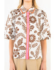 Brown & Pink Floral Blouse