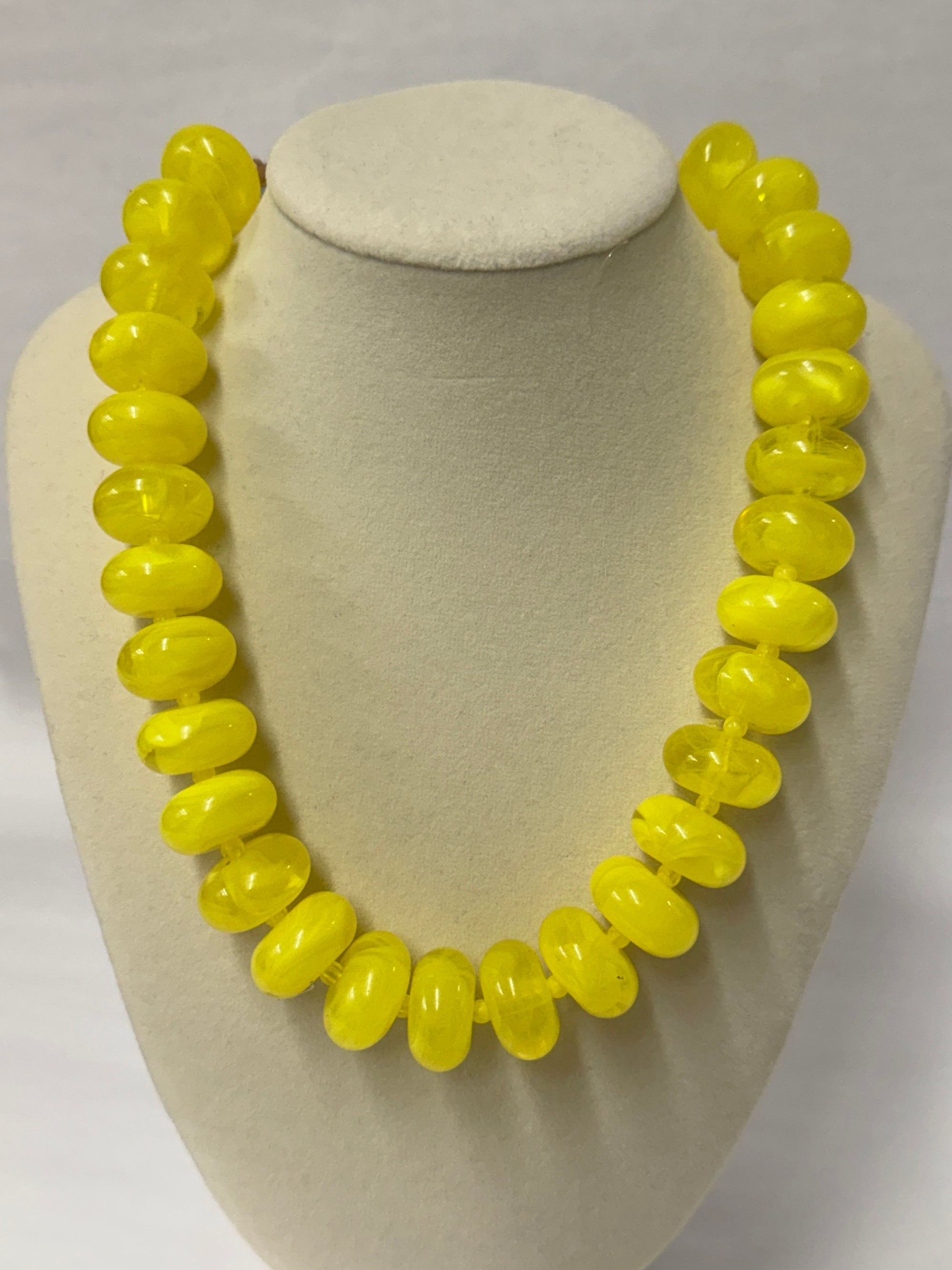 Chunky Beaded Necklace Yellow