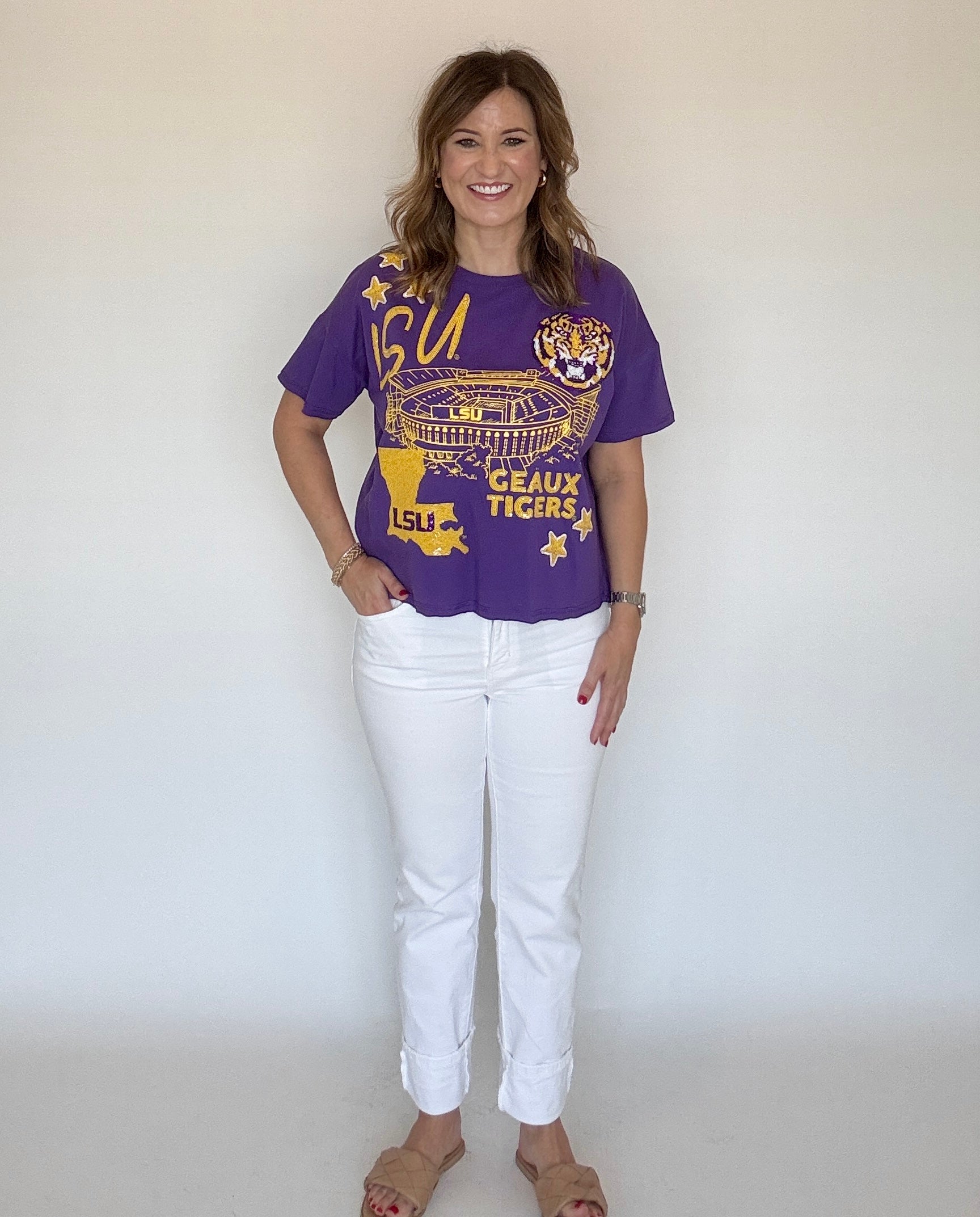 LSU 4th Quarter Sequin Tee