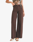 Chocolate Pocket Wide Leg Jeans