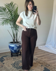 Chocolate Pocket Wide Leg Jeans