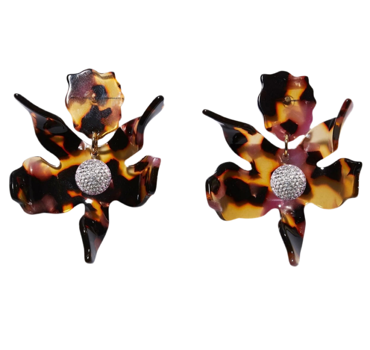 Lele Sadoughi rose tortoise crystal lily earrings