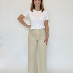 Straight Wide Leg Denim Beige by MIOU MUSE - Chatsworth Boutique, Fairhope Alabama