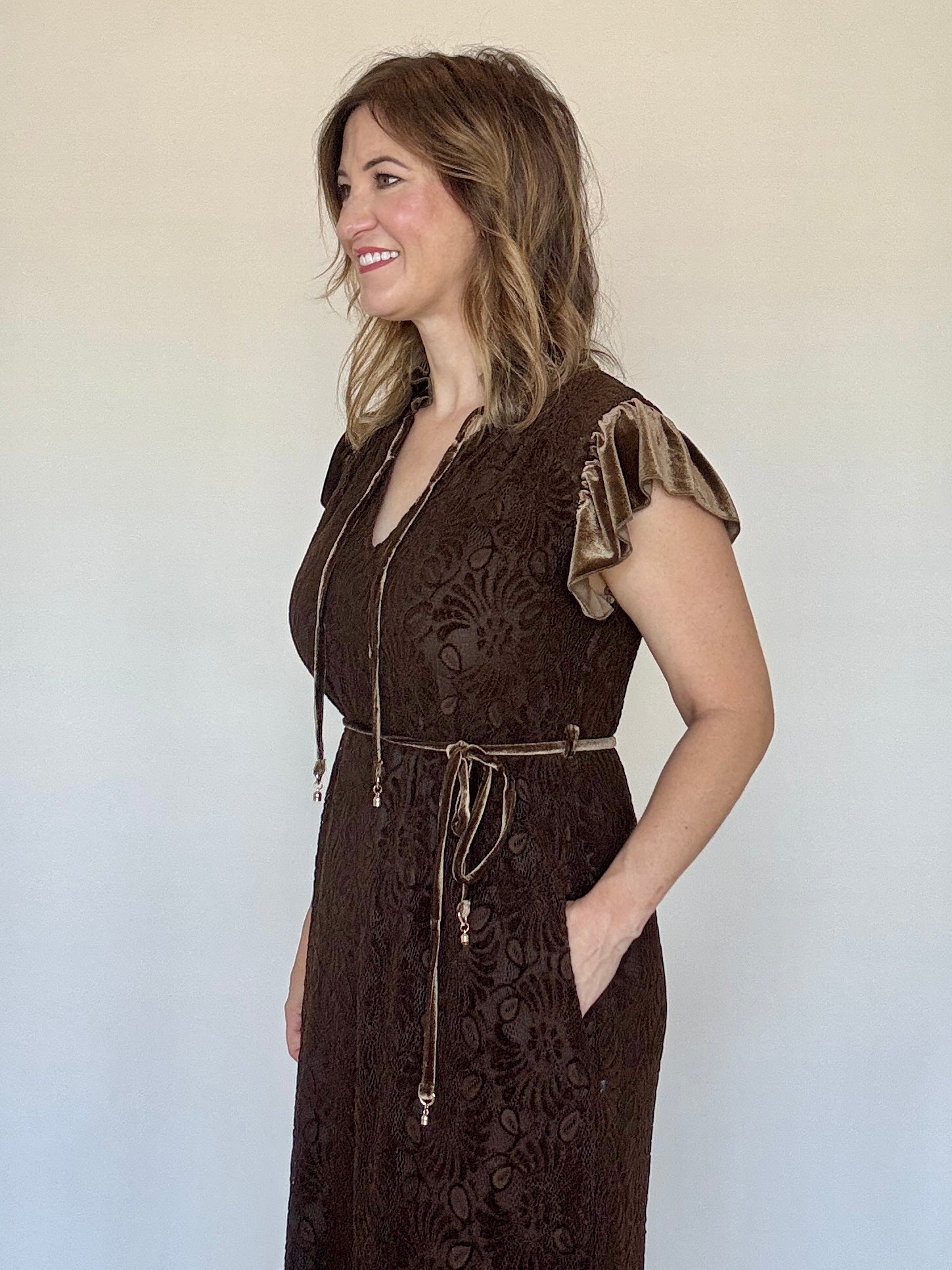 Velvet Lace Maxi Dress, Styled - Ciebon