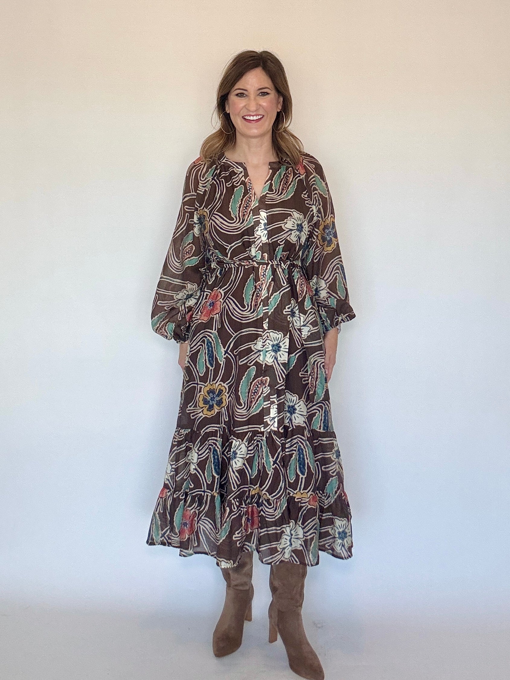 Flower Print Dress - THML