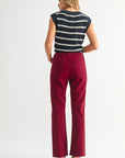 Cherry Red Cropped Bootcut