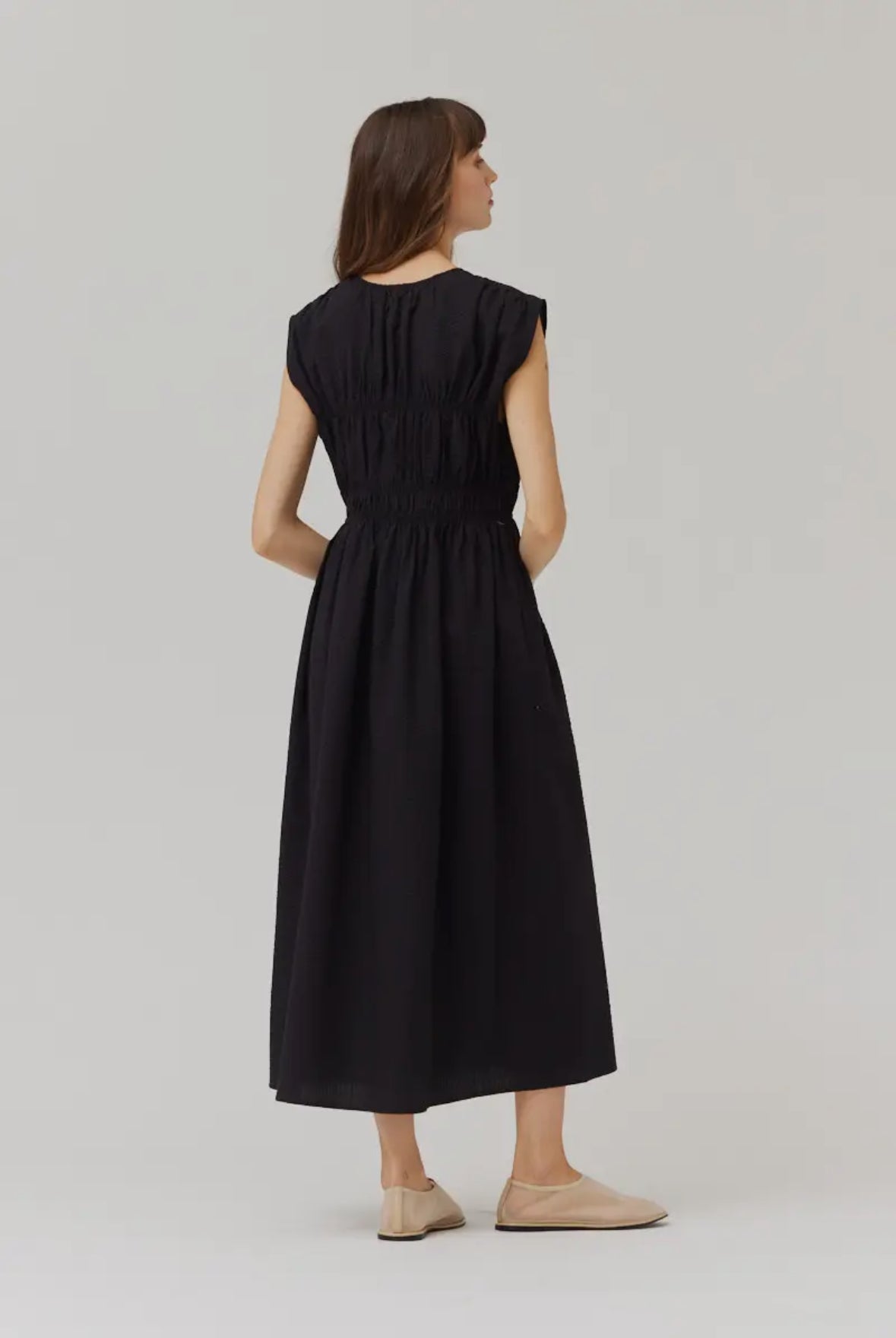 Seersucker Midi Dress