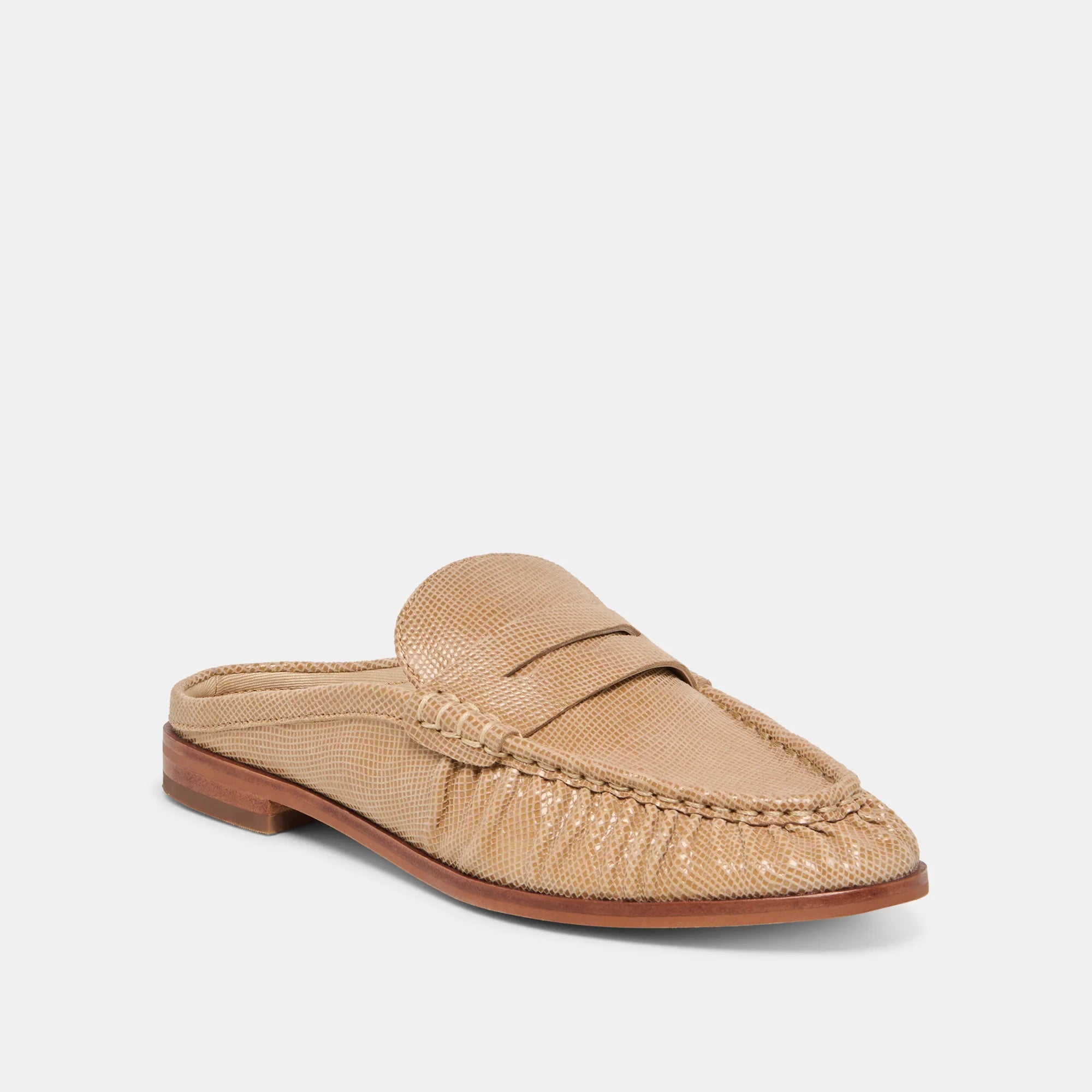 Betzy Mule Latte Embossed Suede - Dolce Vita