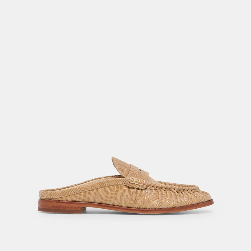 Betzy Mule Latte Embossed Suede - Dolce Vita