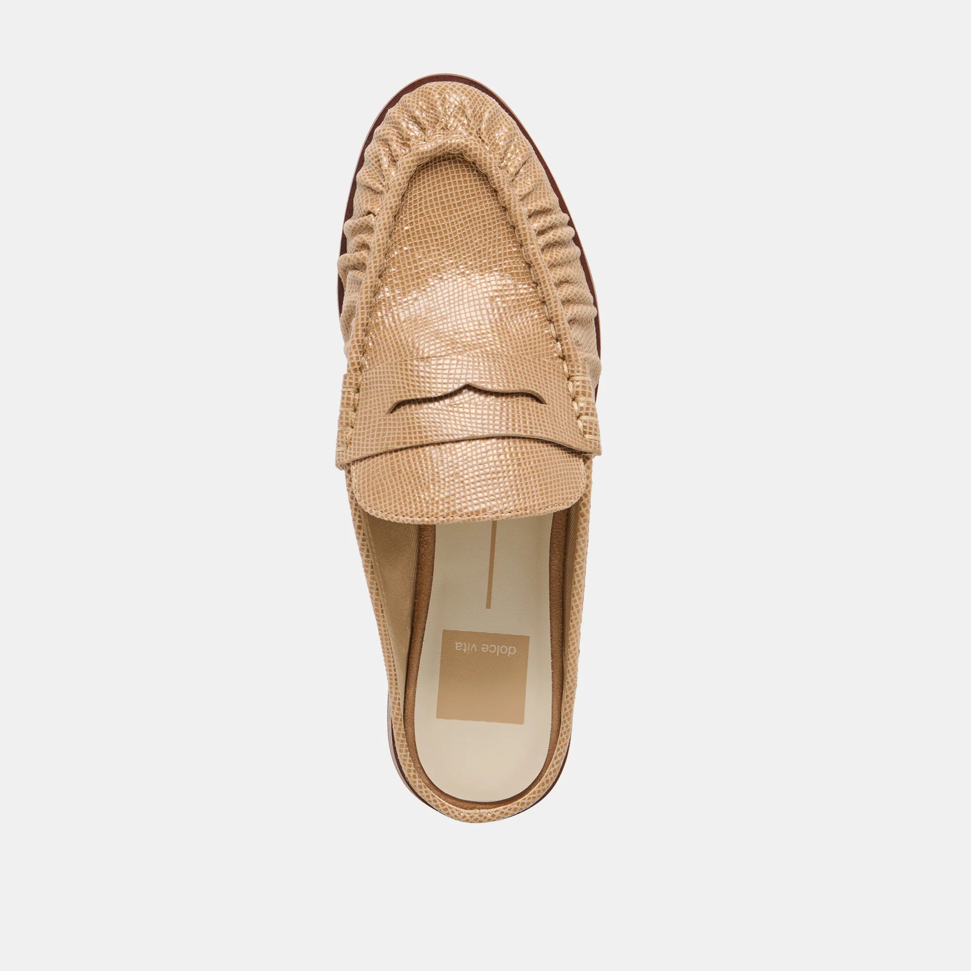 Betzy Mule Latte Embossed Suede - Dolce Vita