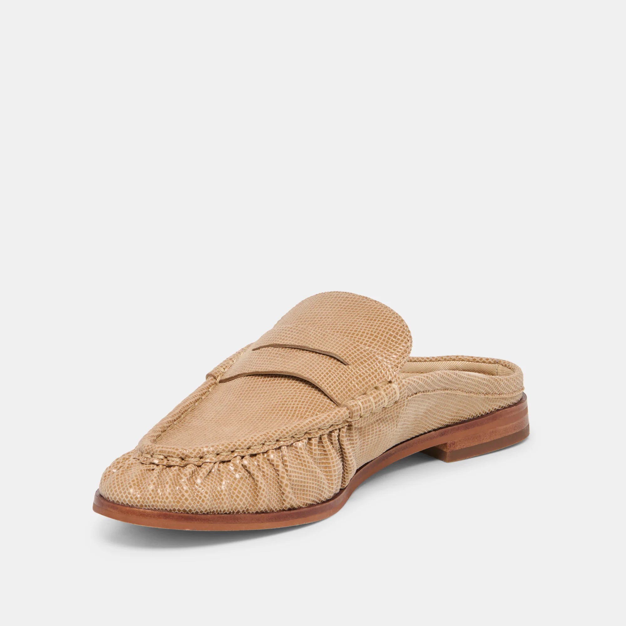 Betzy Mule Latte Embossed Suede - Dolce Vita