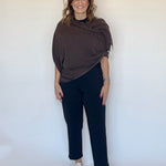 100% cashmere wrap in chocolate, styled - Chatsworth Boutique