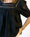Square Neck Embroidered Blouse