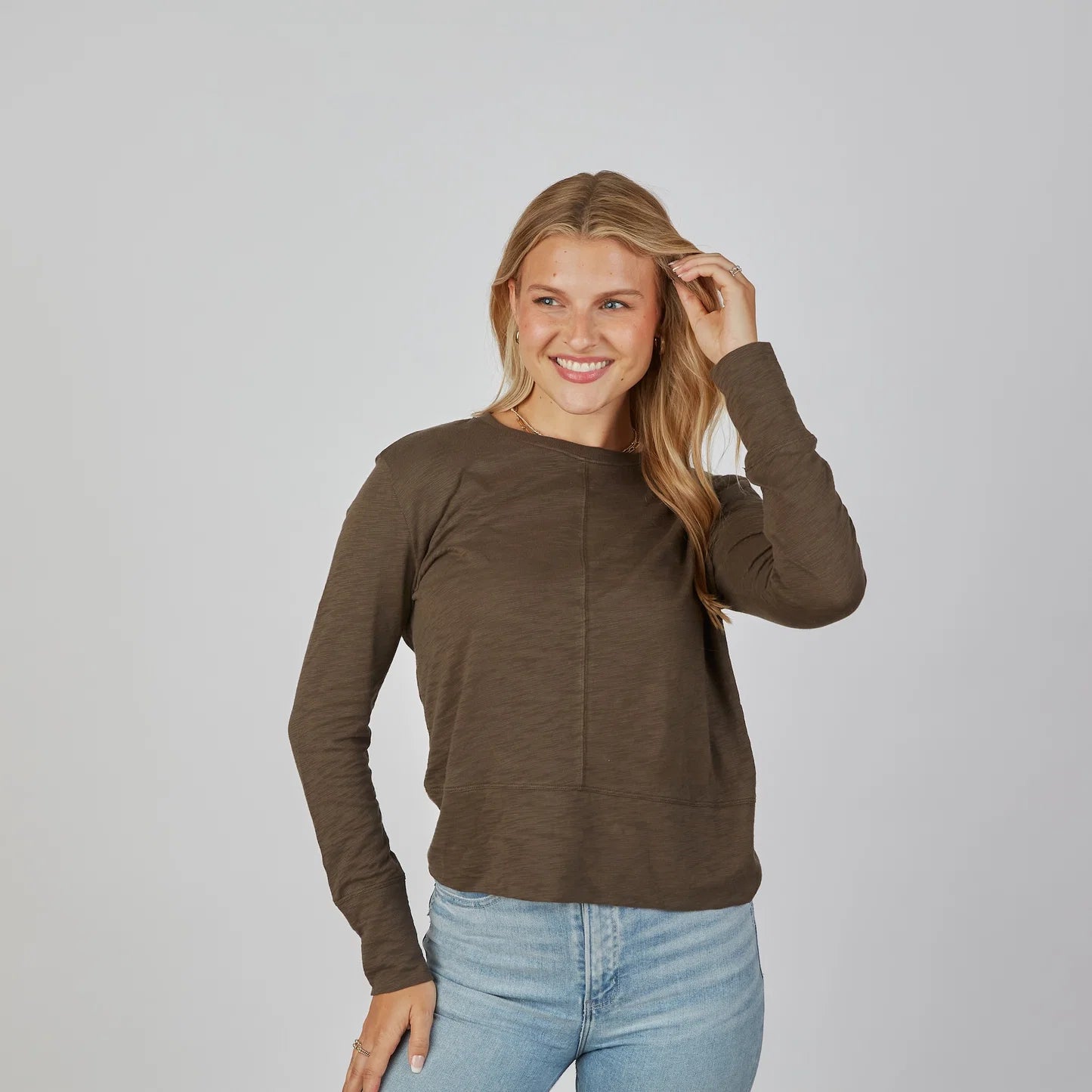 Celia LS Tee, Espresso Brown - Erin Gray
