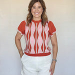 Orange Ruffle Knit Blouse - THML