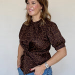 Animal Printed Twisted Blouse, Styled - THML