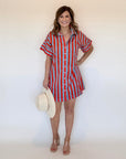 Stripe Button Up Mini Dress