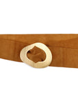 Leather Belt W/ Gold Buckle