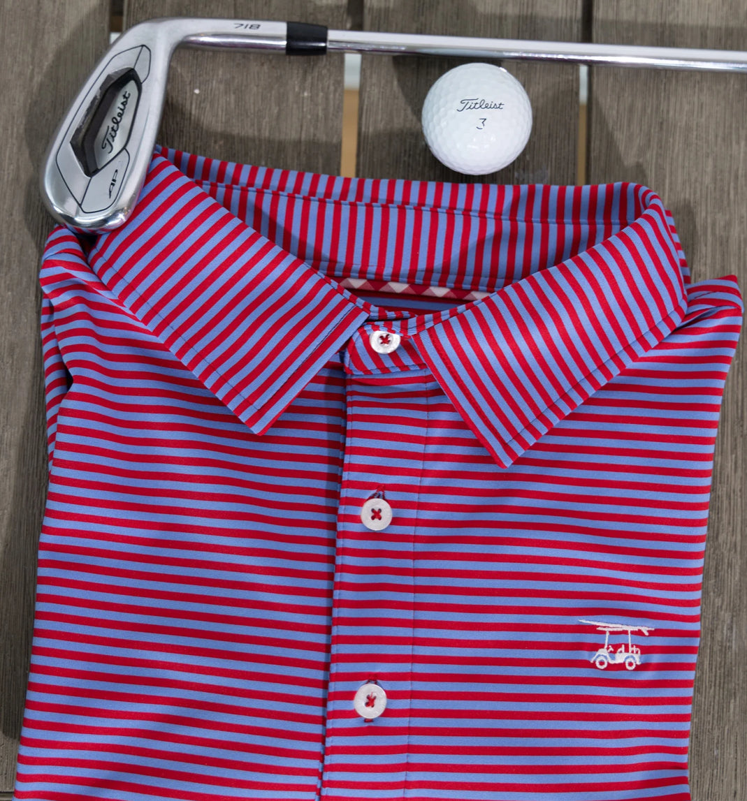 performance golf polo Classic stretch fit shirt with stripes