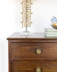Greek Key Lamps w/ shades (pair)
