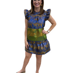 playful date night metallic mini dress