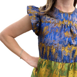 playful date night metallic mini dress