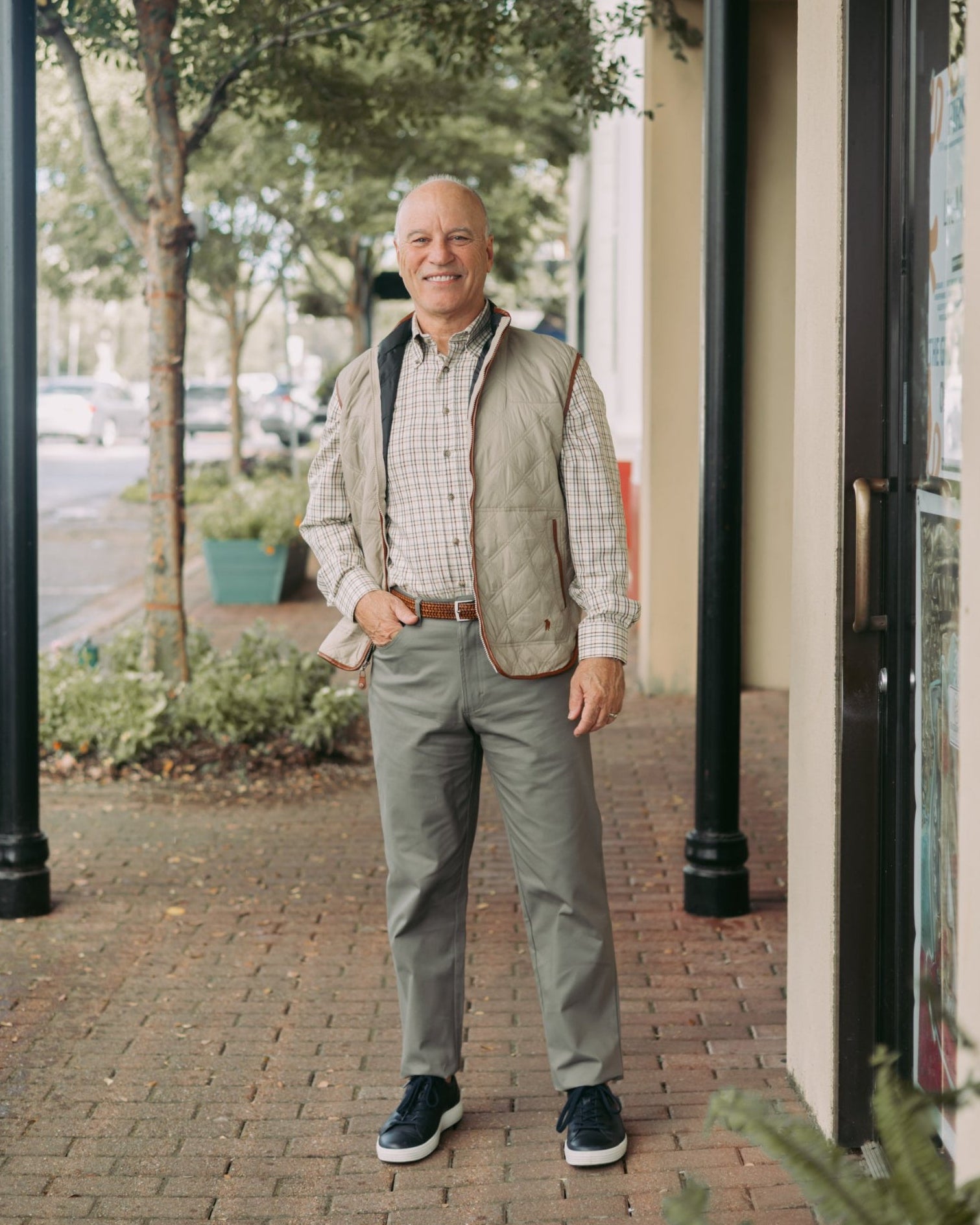 Button Down Broken Antler Check by Southern Casanova, styled on model - Chatsworth Boutique