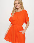 Orange Cinched Mini Dress