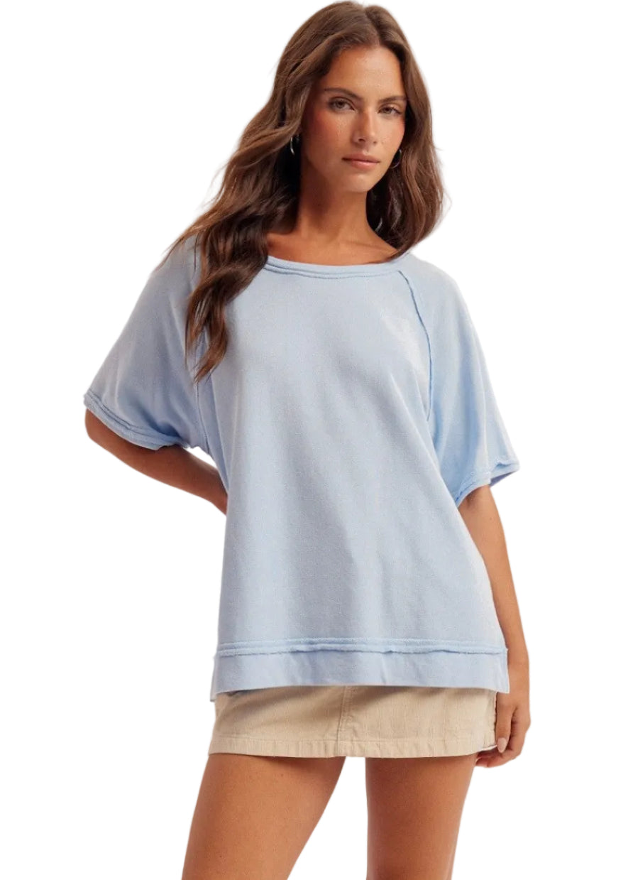 Oversized Terry Cloth Tee lt blue