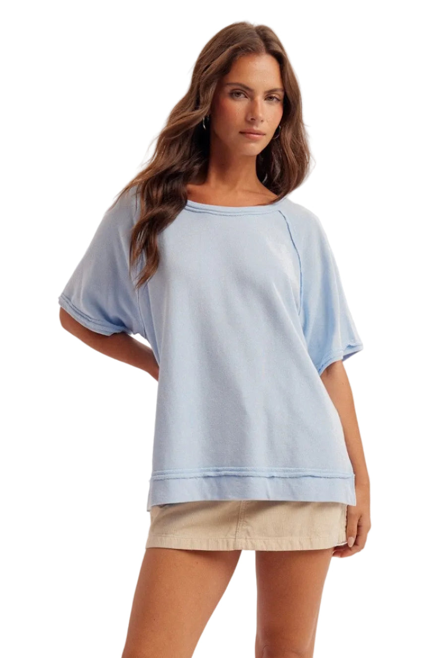 Oversized Terry Cloth Tee lt blue