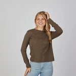 Celia LS Tee, Espresso Brown, Detail - Erin Gray
