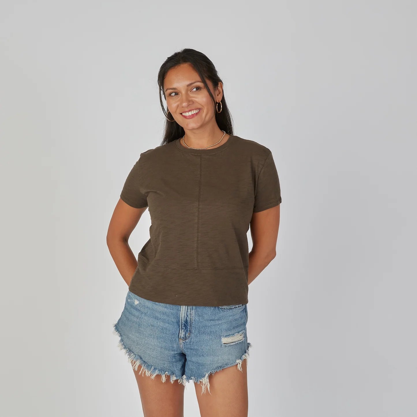 Celia Perf.Length Tee S/S Espresso Brown
