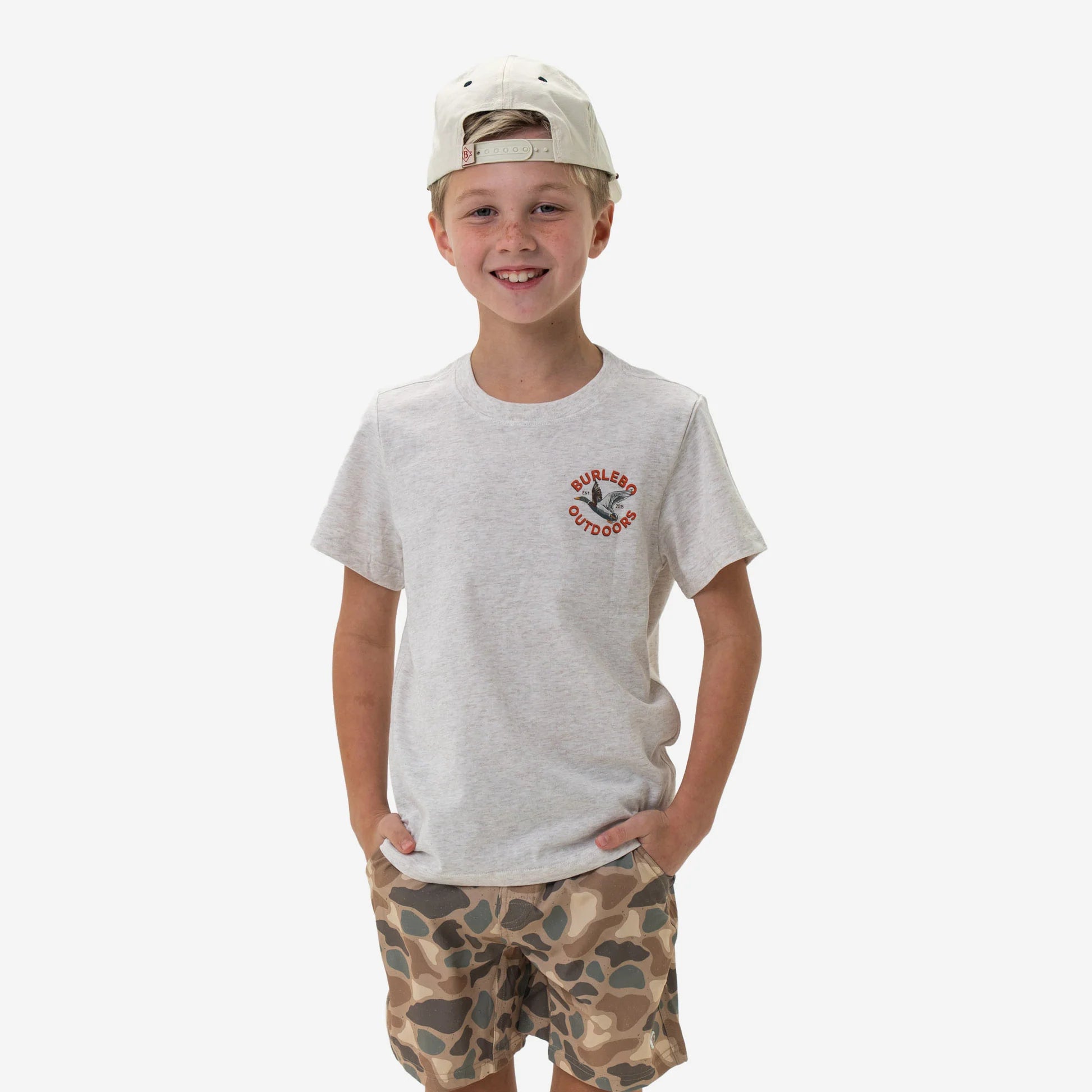 Youth Tee, Old School Duck Hunt, Detail - Burlebo