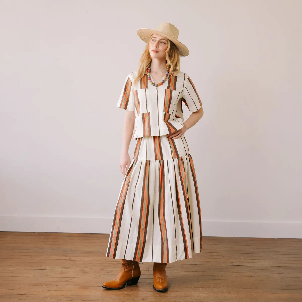 Vintage Stripe Palmer Top, Detail - Sunshine Tienda