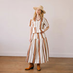 Vintage Stripe Colette Skirt, Back View - Sunshine Tienda