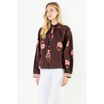 Long Sleeve Floral Top With Pattern Cuffs - Chatsworth Boutique