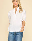 Elbow Flutter Sleeve Blouse