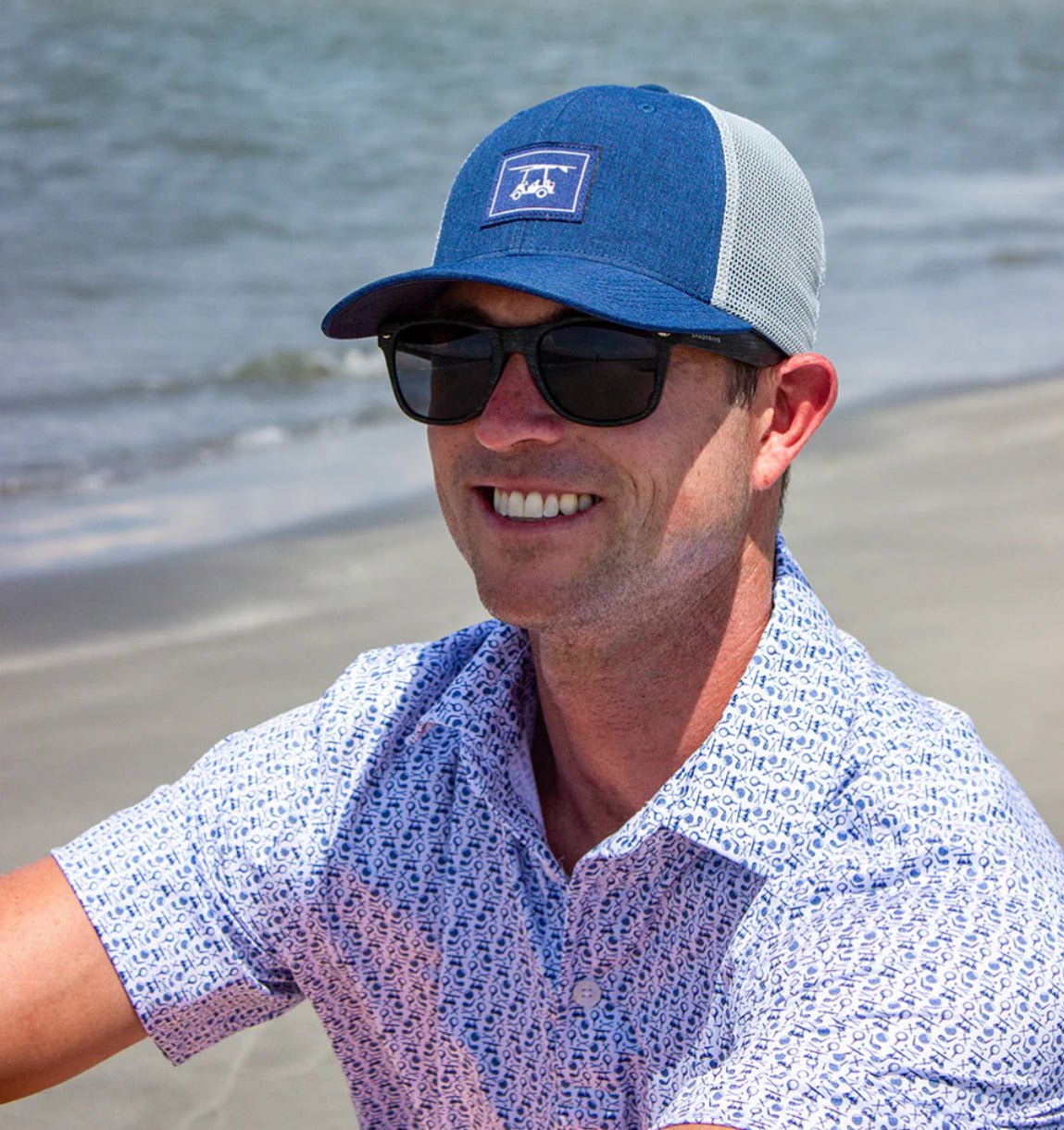 All - Over Golf Pattern Polo - Chatsworth Boutique