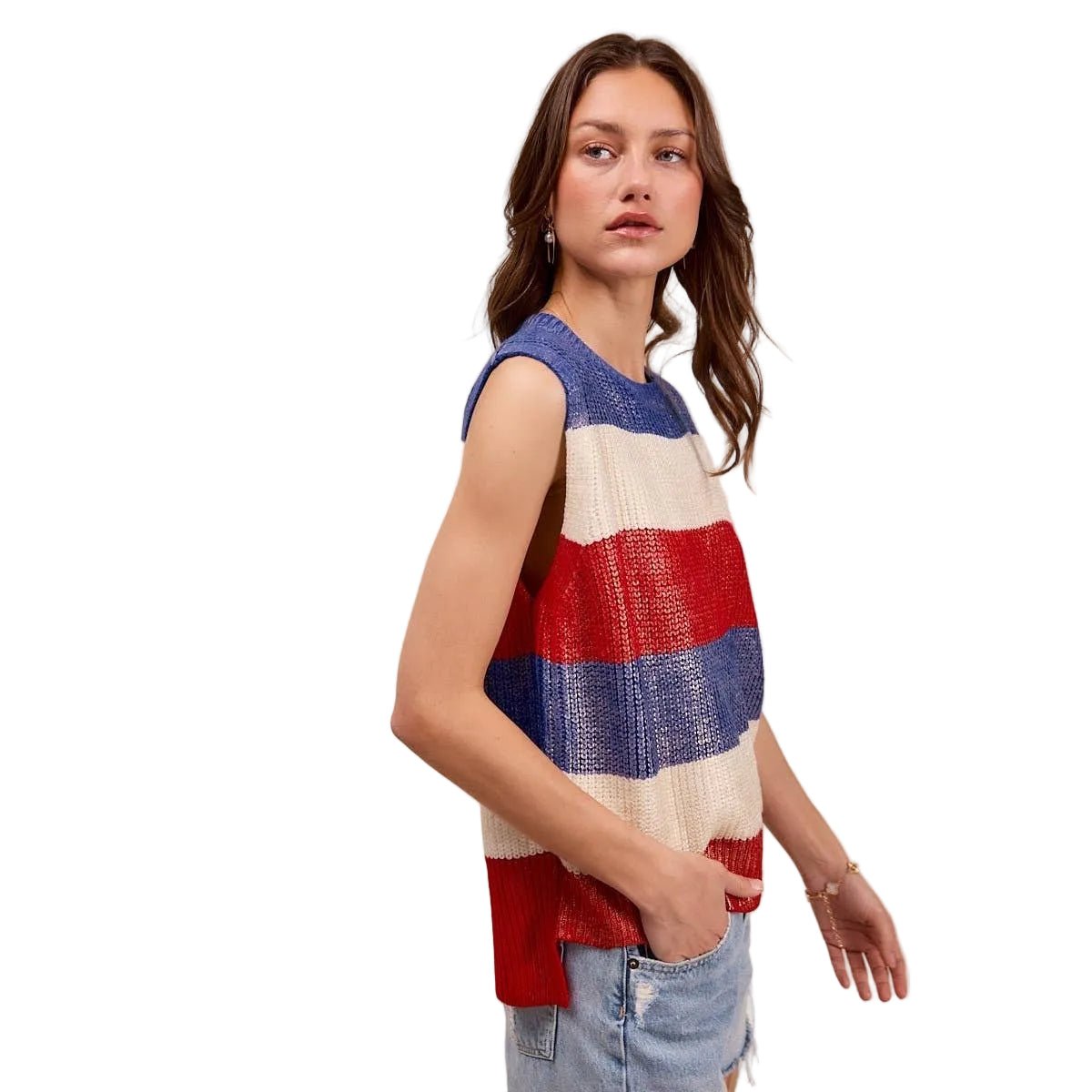 America Stripe Vest Top - Chatsworth Boutique